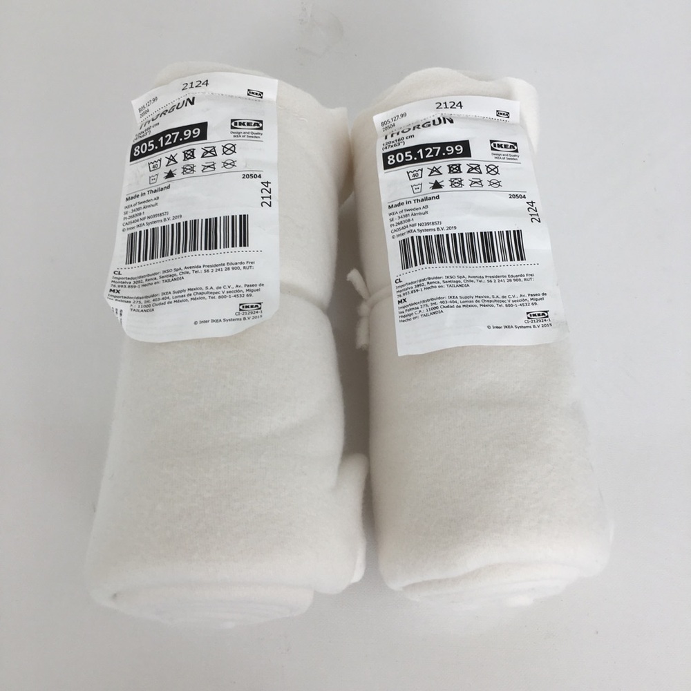IKEA Thorgun Blanket White NEW Bundle of 2  Soft Cozy Fleece Throw Blankets NWT - Picture 6 of 15